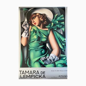 Después de Tamara De Lempicka, mujer joven de verde con guantes, 1931, Imprimir
