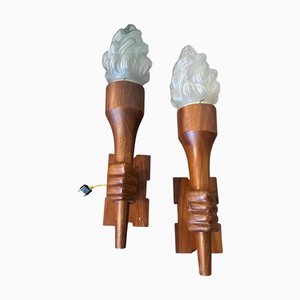 Vintage Italian Art Deco Wall Sconces, 1940s, Set of 2