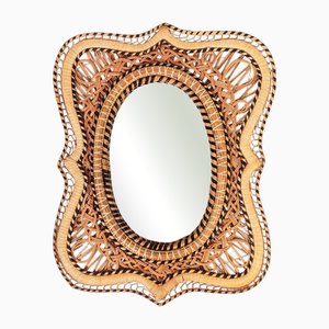 Handcrafted Wall Mirror in French Riviera Style, 1970s