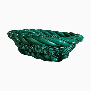 Cuenco Vallauris de cerámica esmaltada en verde, años 50