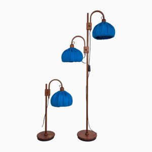 Teak Table Lamp and Floor Lamp from Domus Leuchten, Germany, 1960s, Set of 2