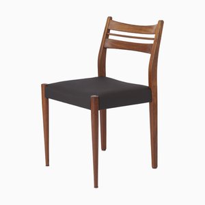 Silla de comedor alemana vintage de haya teñida y escay negro, años 60