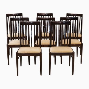 Dining Chairs in Lacquered Mahogany by H. W. Klein for Bramin Furniture, 1960s, Set of 8