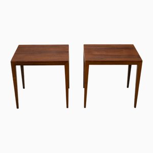 Tavolini in palissandro di Severin Hansen, Danimarca, anni '60, set di 2