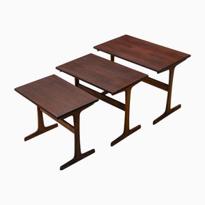 Tavolini ad incastro di Kai Kristiansen per Vildbjerg Møbelfabrik, Danimarca, anni '60, set di 3