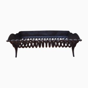 Canastilla para chimenea de hierro fundido, siglo XIX, década de 1890