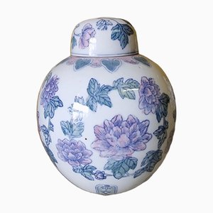 Frasco chino vintage de jengibre de porcelana, años 80