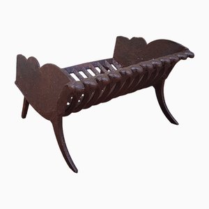 19th Century Cast Iron Fireplace Basket Log Holder, 1890s