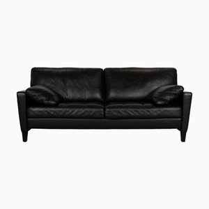 Henry Leather Two-Seater Black Sofa from Walter Knoll / Wilhelm Knoll