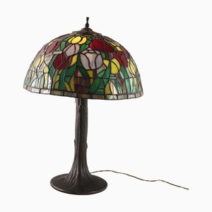Vintage Table Lamp in Bronze and Glass