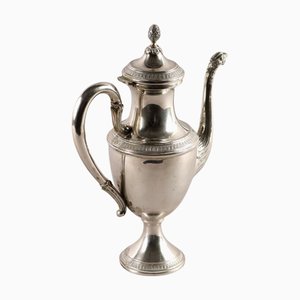 Vintage Kaffeemaschine in Silber mit Prägung