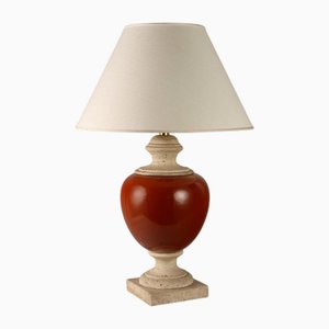 Vintage Tischlampe aus Travertin mit Marmor, 1960er