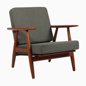 Poltrona modello 240 in quercia e teak attribuita a Hans J. Wegner per Getama, Danimarca, anni '70