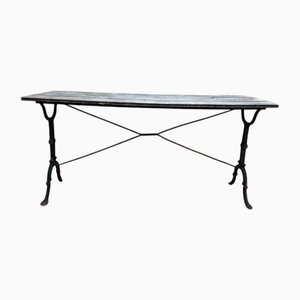 Cast Iron Bistro Table with Wooden Top