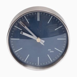 Round Silver Jaz Quartz Clock Wall Hanging, 1969