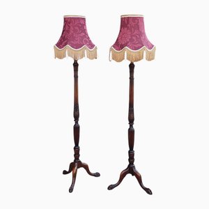 Georgian Style Mahogany Standard Lamps, 1920s, Set of 2