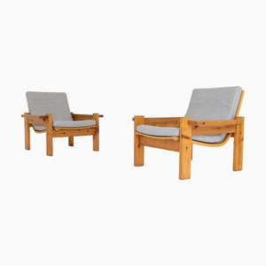 Fauteuils en Sapin, 1970s, Set de 2