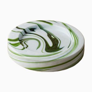 Vintage Murano Glass Bowl in Swirl Green by Sergio Asti for Venini, 1970s