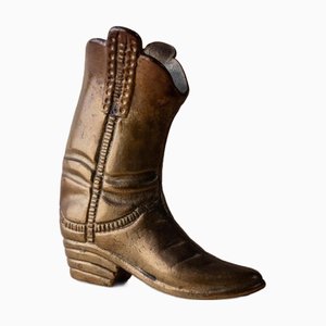 Vintage Cowboystiefel Figur aus Messing, 1980er