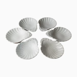 Vintage Ceramic Shell Bowls, 1970s, Set of 6