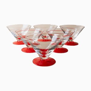 Vintage Red Drinking Glasses, 1980s, Set of 6