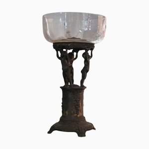 Centrepiece in Antimony Glass with Cherubs, Italy, 1900