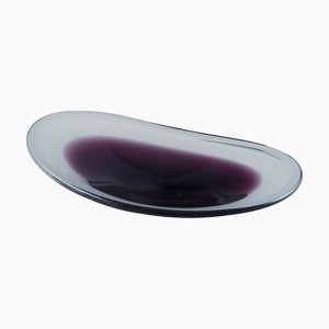 Large Bowl in Art Glass in Clear and Purple by Vicke Lindstrand for Kosta Boda, 1970s