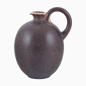 Large Ceramic Jug with Glaze in Shades of Brown, Saxbo, Denmark