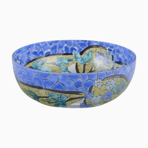 Art Deco French Glass Artist Bowl by Adrien Mazoyer for Moulins, France, 1930s