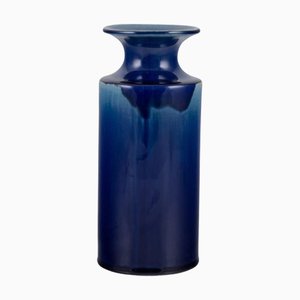 Large Ceramic Vase with Blue and Green Glaze by Britt-Louise Sundell, Gustavsberg, 1960s