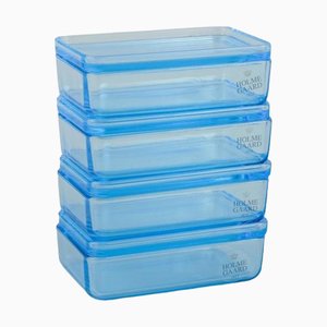 Petites Boîtes de Rangement Thurø en Verre par Rauff & Møldrup pour Holmegaard, Set de 4