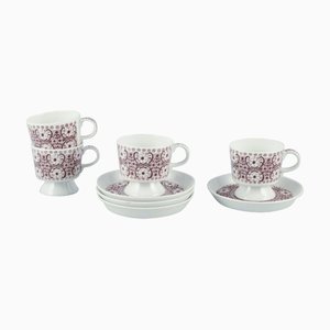 Ali Coffee Cups and Saucers by Raija Uosikkinen for Arabia, Finland, 1960s, Set of 8