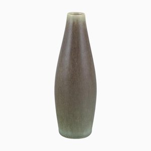 Ceramic Vase in Olive Green Hare Fur Glaze by Linnemann-Schmidt for Palshus, 1970s
