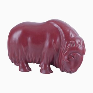 Danish Musk Ox in Ceramic by Svend Lindhart, 1960s