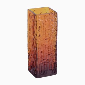 Scandinavian Large Art Glass Vase in Amber-Colored Glass, 1970s