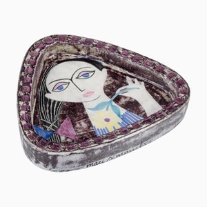 Dish in Stoneware with Motif of Female Figure by Mari Simmulson for Upsala-Ekeby, 1960s