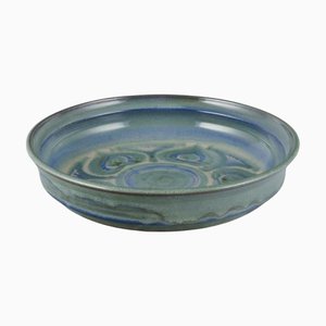 Large Danish Ceramic Bowl in Glaze in Blue and Green Tones, 1970s