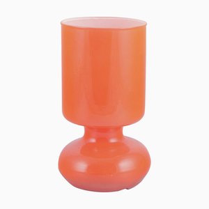 Lampada da tavolo in vetro arancione, Scandinavia, fine XX secolo