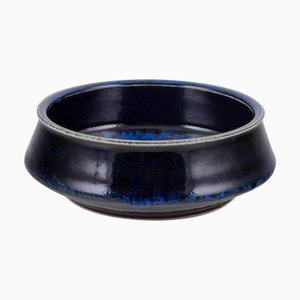 Ceramic Bowl with Blue Tones Glaze by Carl-Harry Stålhane