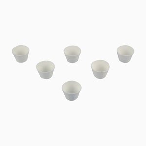 Cache-Pots en Porcelaine Blanche par Wilhelm Kåge pour Gustavsberg, Suède, 1960s, Set de 6