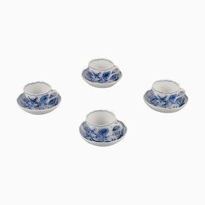 Blue Onion Demitasse Cups with Saucers from Meissen, Germany, Set of 8