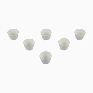 Swedish White Porcelain Plant Pots by Wilhelm Kåge for Gustavsberg, 1960s, Set of 6