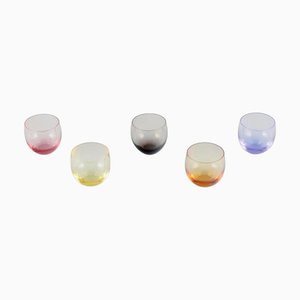 Colored Water Glasses by Moser for Karlsbad, Czech Republic, 1940s, Set of 5