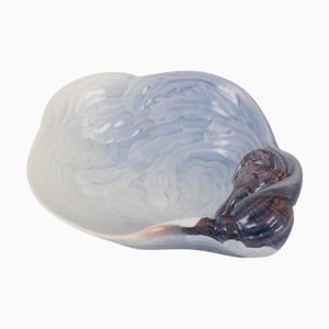 Art Nouveau Porcelain Crown Bowl by Effie Hegermann Linden for Bing & Grondahl, 1970s