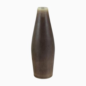 Slender Ceramic Vase with Hare Fur Glaze by Per Linnemann-Schmidt for Palshus, 1960s