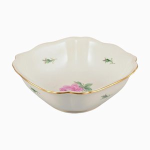Cuenco grande de porcelana con motivo de rosa rosa, Meissen, Alemania, años 20