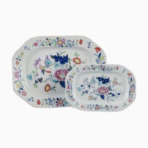 Plats Ovales en Faïence de Copeland/Spode, Angleterre, 1930s, Set de 2