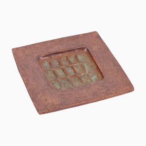 Swedish Square Ceramic Dish by Curt Magnus Addin, 1970s