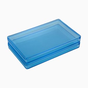 Grandes Boîtes de Rangement Thurø en Verre Bleu par Rauff & Møldrup pour Holmegaard, Set de 2