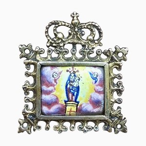 Colgante relicario esmaltado en plata dorada, 1780